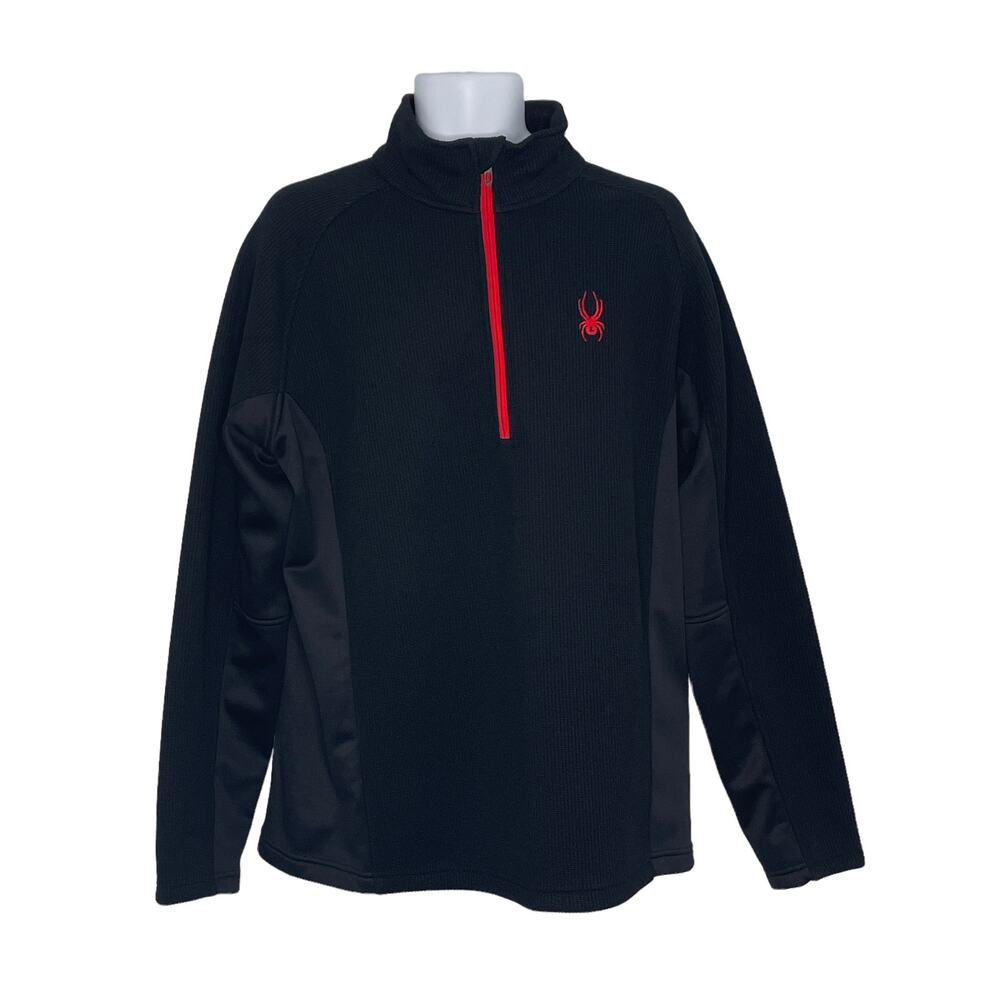 Spyder Men's Half-Zip Outbound Sweater Jacket XL Black Red NWOT